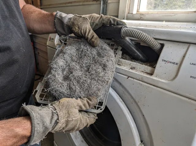 Cleaning Dryer Lint Trap in Wallingford