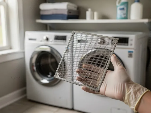 Wallingford Dryer Vent Cleaning specialist performing detailed lint trap cleaning service in Wallingford