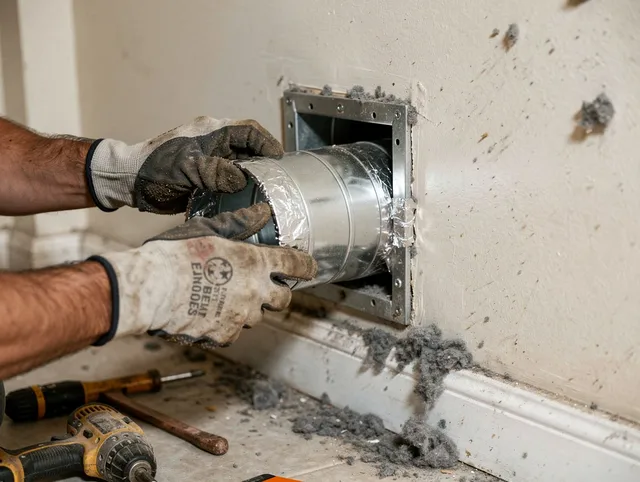 Professional dryer vent repair and installation by Wallingford Dryer Vent Cleaning in Wallingford